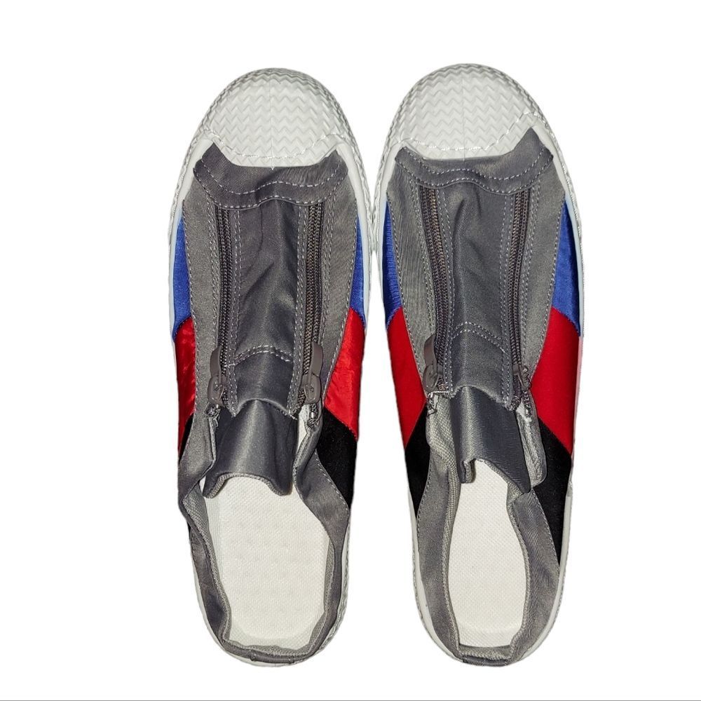 Color Block Zip-Front Sneaker Mules - Picture 2 of 7
